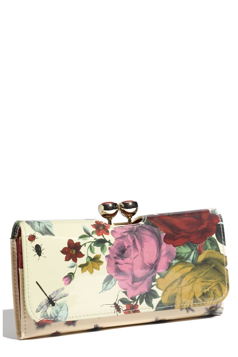 'Rose Bug Bobble' Print Matinee Wallet, Main, color, ROSEBUG MULTI