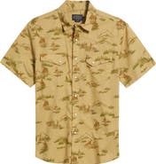 Pendleton Laramie Cowboy Print Short Sleeve Snap-Up Western Shirt