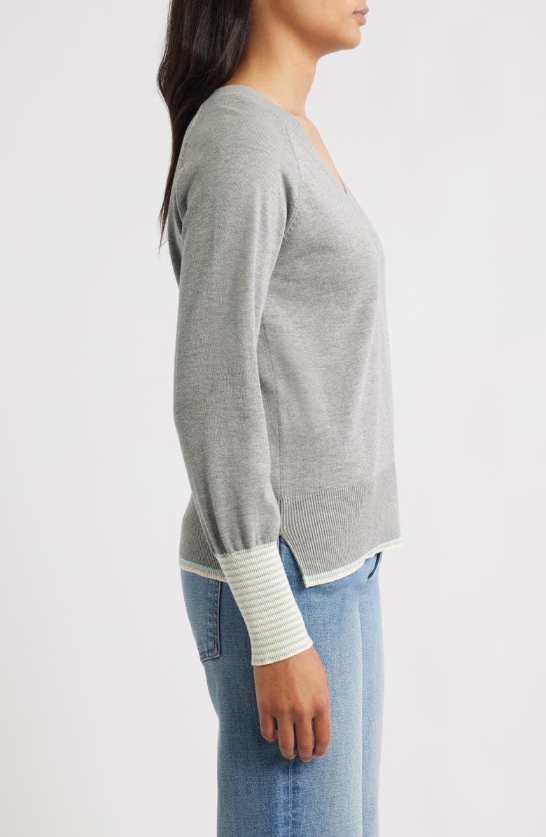 Hatley Cary V-Neck Sweater, Alternate, color, Charcoal Melange