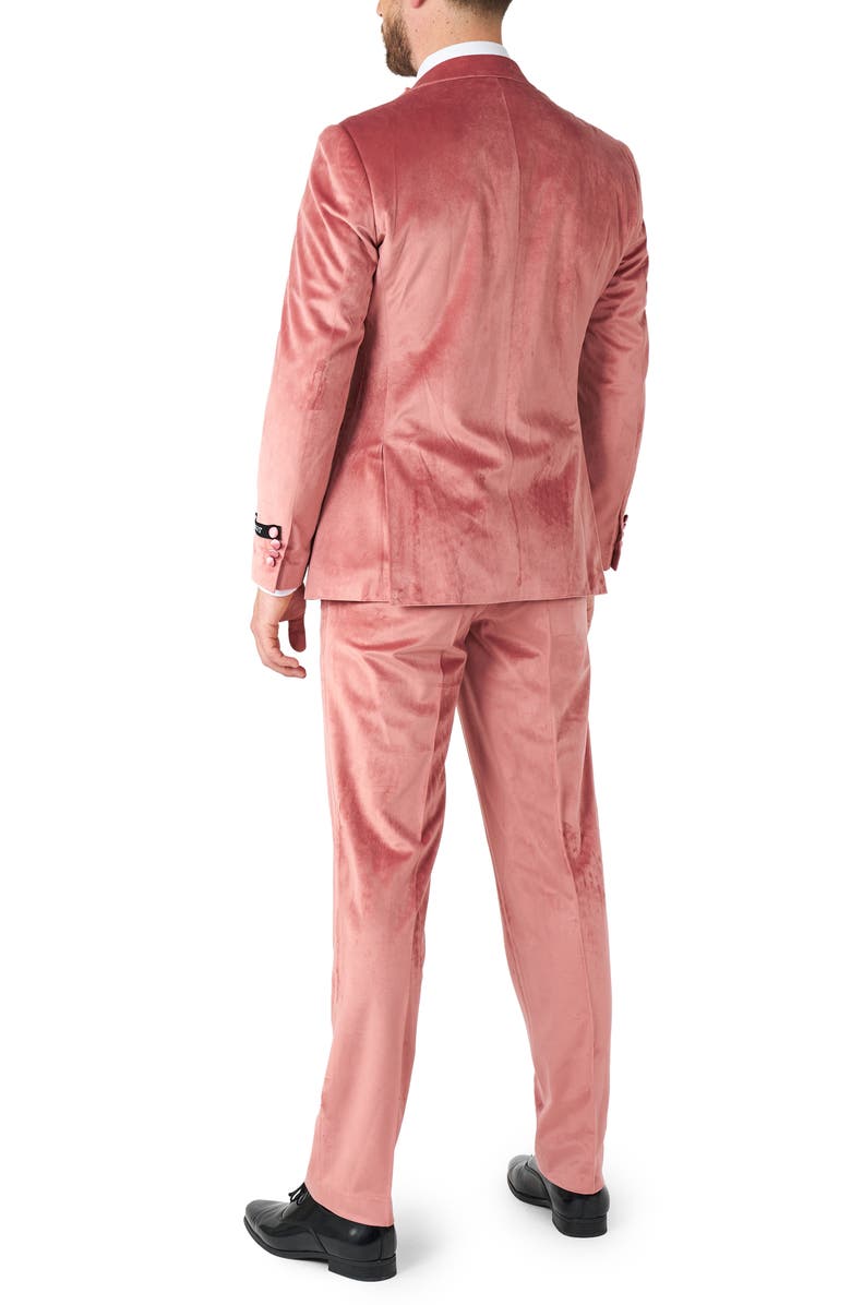 OppoSuits Vintage Pink Velvet Tuxedo & Bow Tie, Alternate, color, Pink
