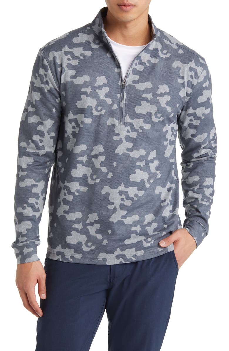 johnnie-O Gridlock Camo Fleece Half Zip Pullover, Main, color,