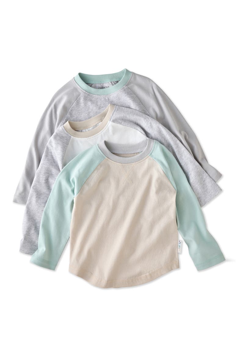 Rookie 3-Pack Organic Cotton Baseball T-Shirts, Main, color, SEAFOAM