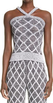 Isa Boulder Diamond Pointelle Halter Sweater (Nordstrom Exclusive)