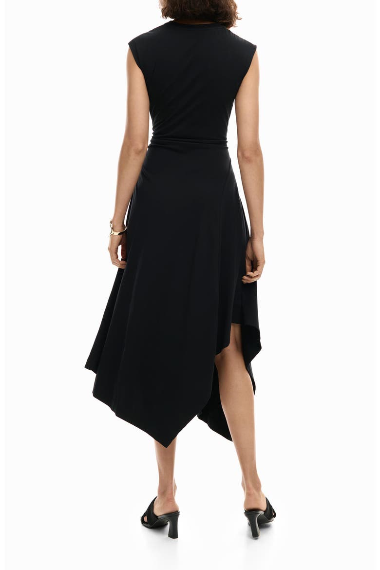Asymmetric Sleeveless Dress, Alternate, color, BLACK