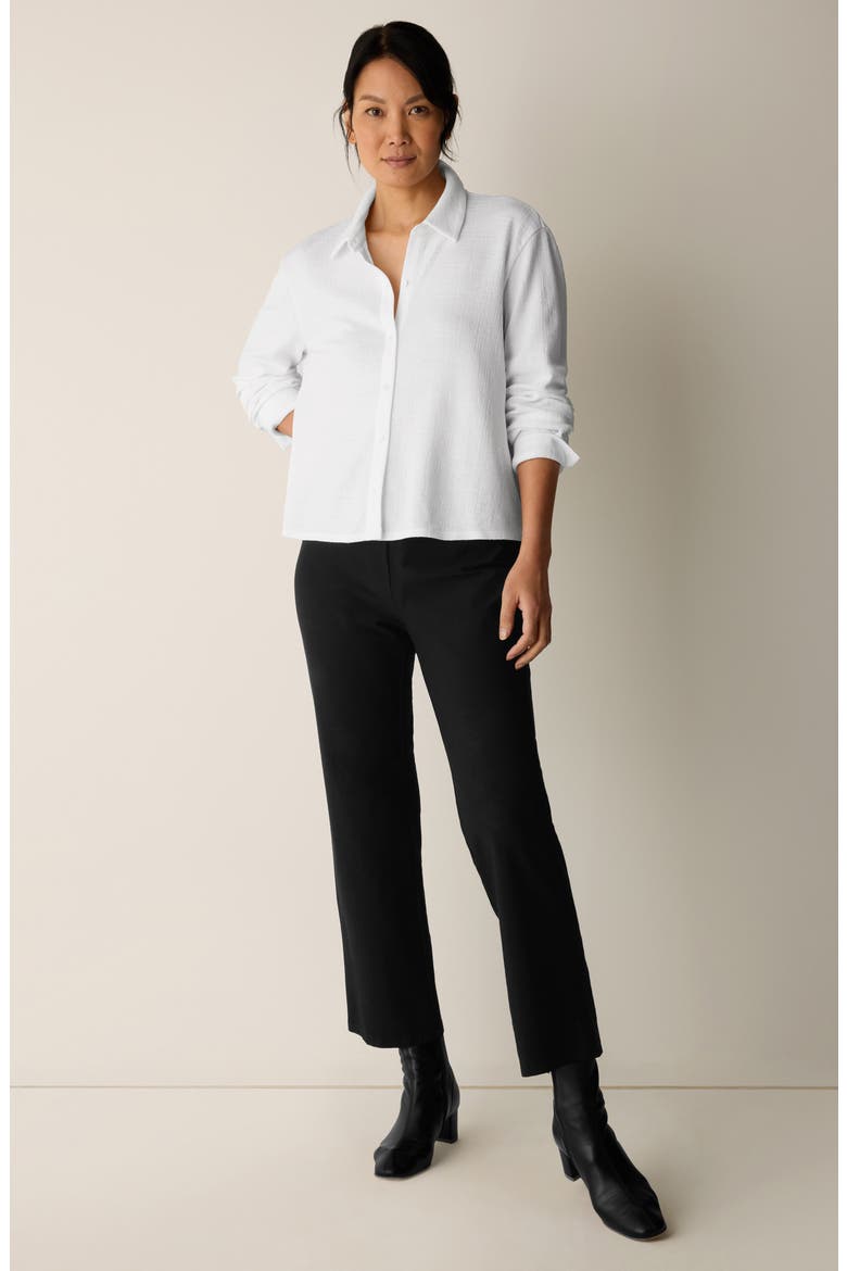 Classic Collar Crop Button-Up Shirt, Alternate, color, WHITE