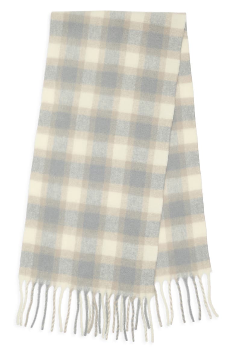 Wool & Alpaca Blend Fringe Scarf, Alternate, color, GREY- TAN