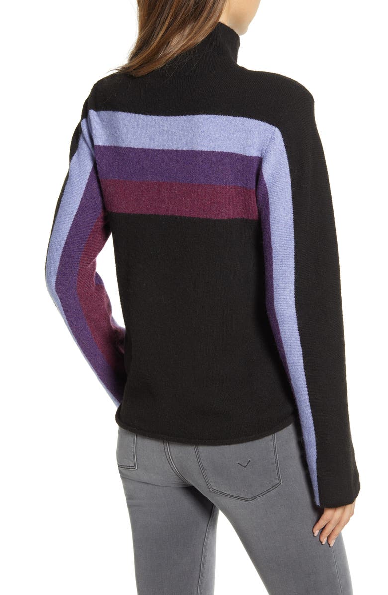 Wit & Wisdom Stripe Detail Mock Neck Sweater, Alternate, color,