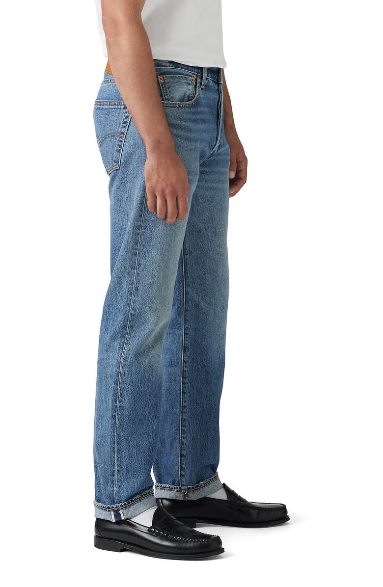 Levi's<sup>®</sup> 501<sup>®</sup> Original Straight Leg Selvedge Jeans, Alternate, color, 