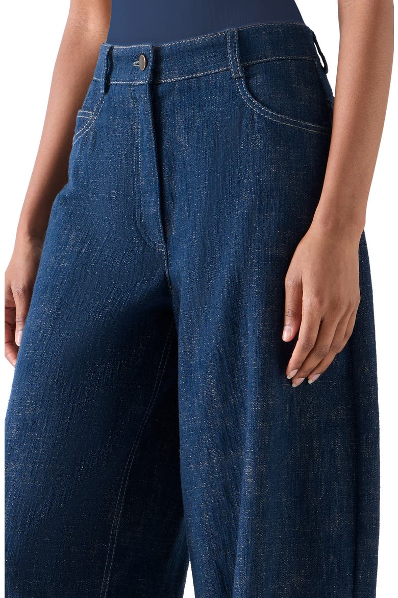 Farrow Crop Barrel Leg Jeans, Alternate, color, BLUE DENIM