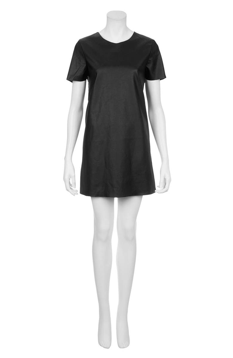 Topshop 'Paloma' Faux Leather Dress, Alternate, color, 