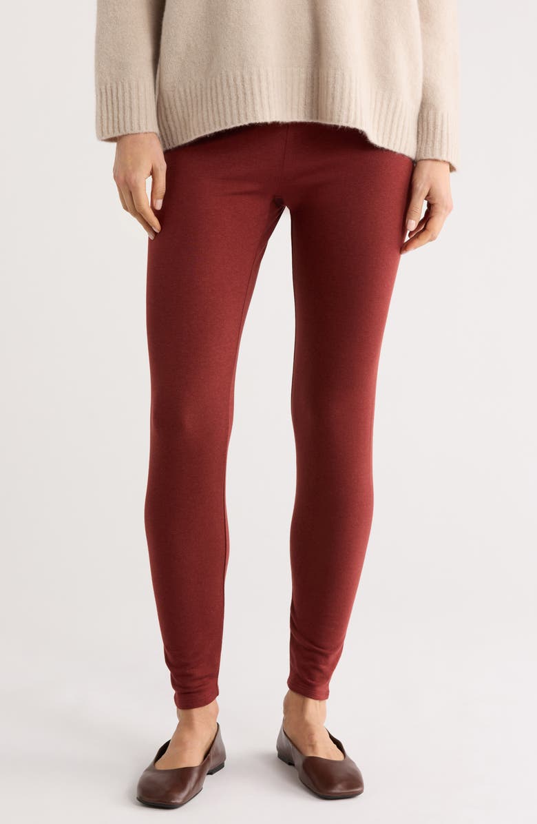 Eileen Fisher High Waist Ankle Leggings, Main, color, Redwood