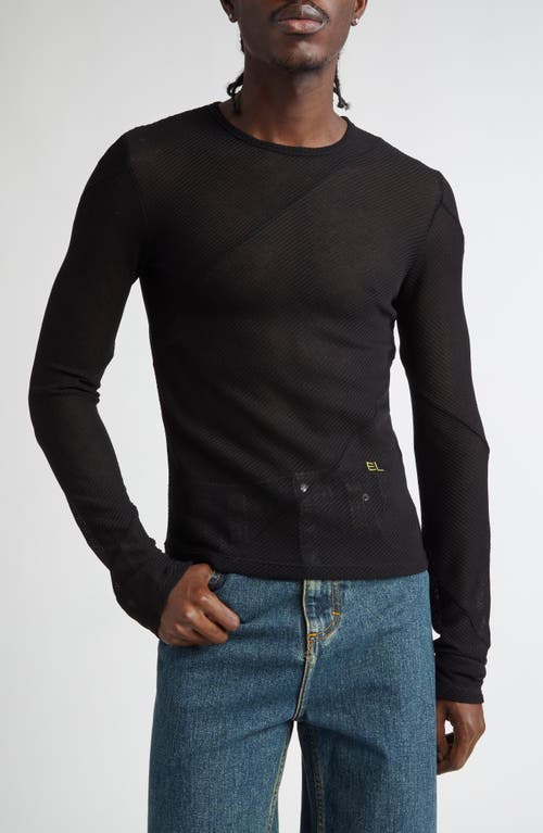Eckhaus Latta Spiral Long Sleeve T-Shirt in Jet 
