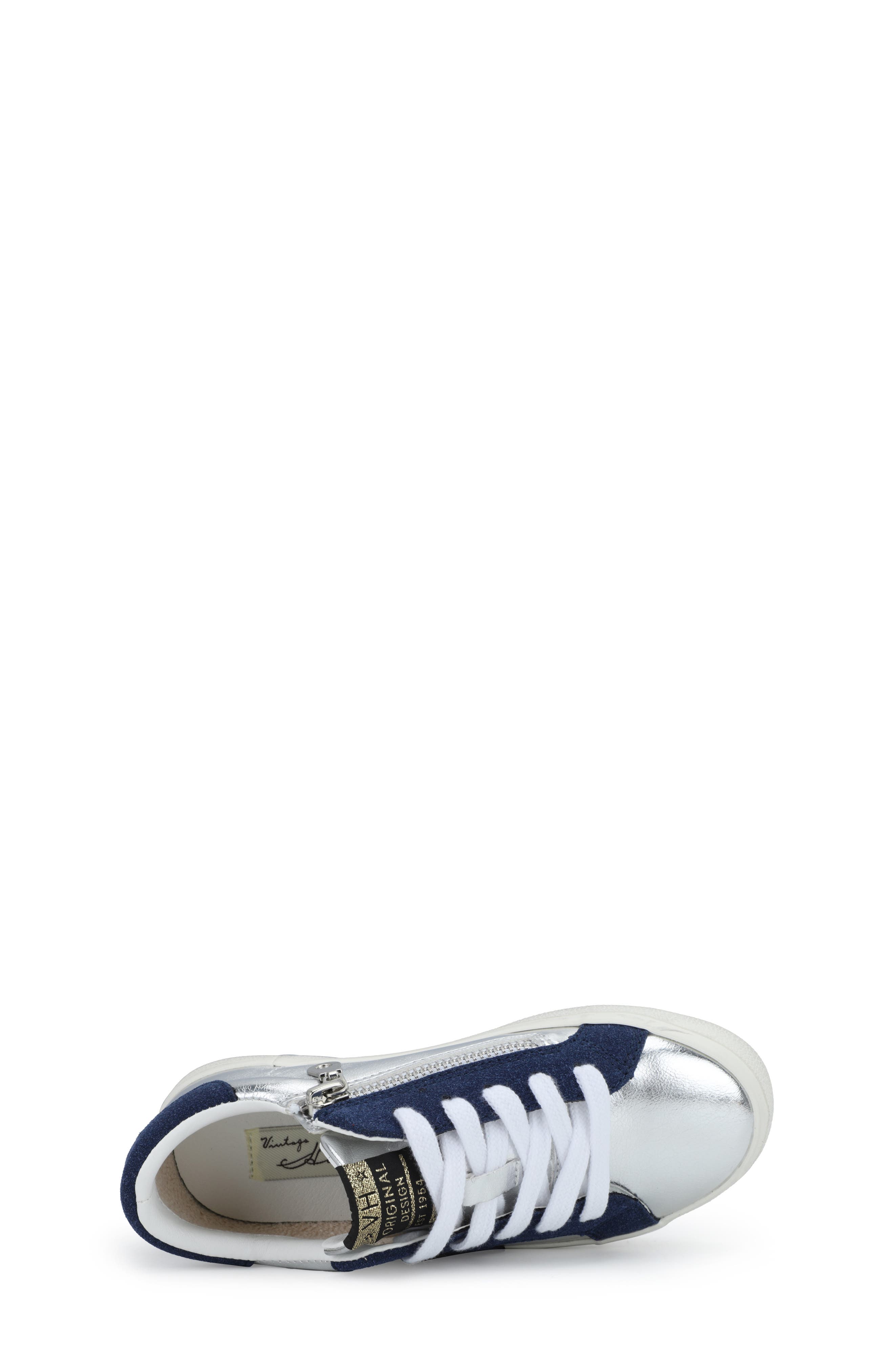Vintage Havana Kids' Vail Sneaker, Alternate, color, Washed Silver Navy