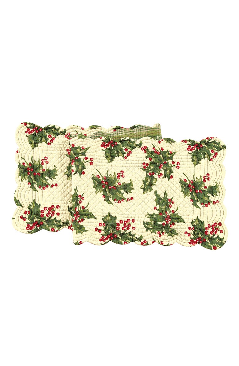 C&F Home Holly Cotton Quilted Table Runner, Main, color, Off-White