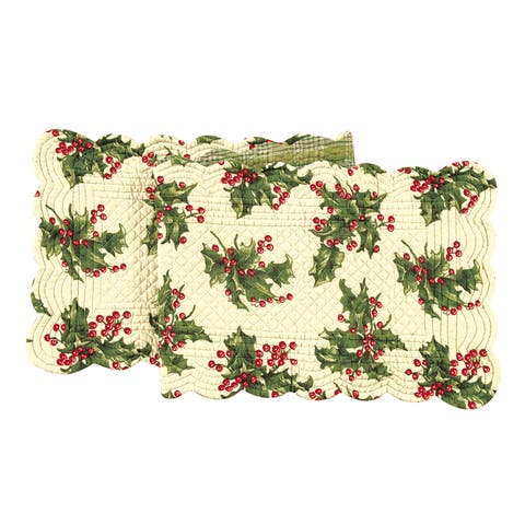 Holly Cotton Quilted Table Runner