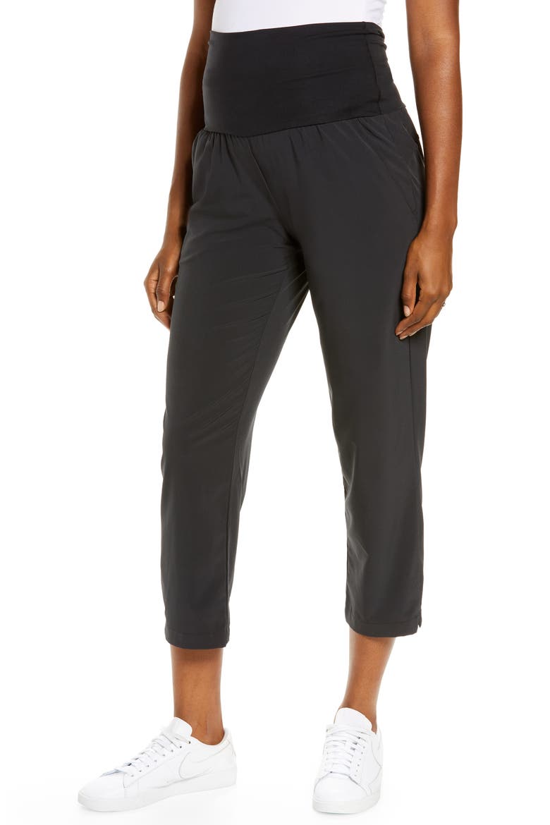 Getaway Crop Maternity Pants, Main, color, BLACK
