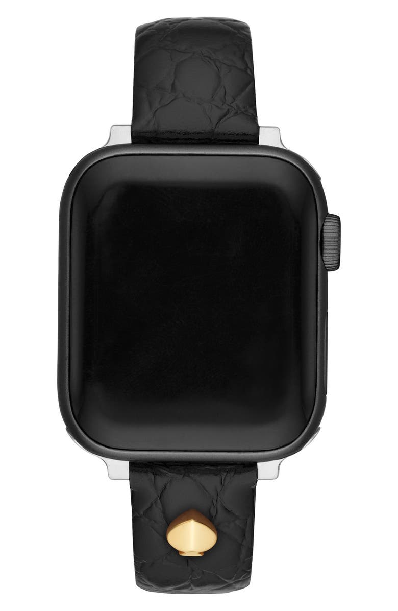 Kate Spade New York croc embossed leather Apple Watch<sup>®</sup> band, Alternate, color,
