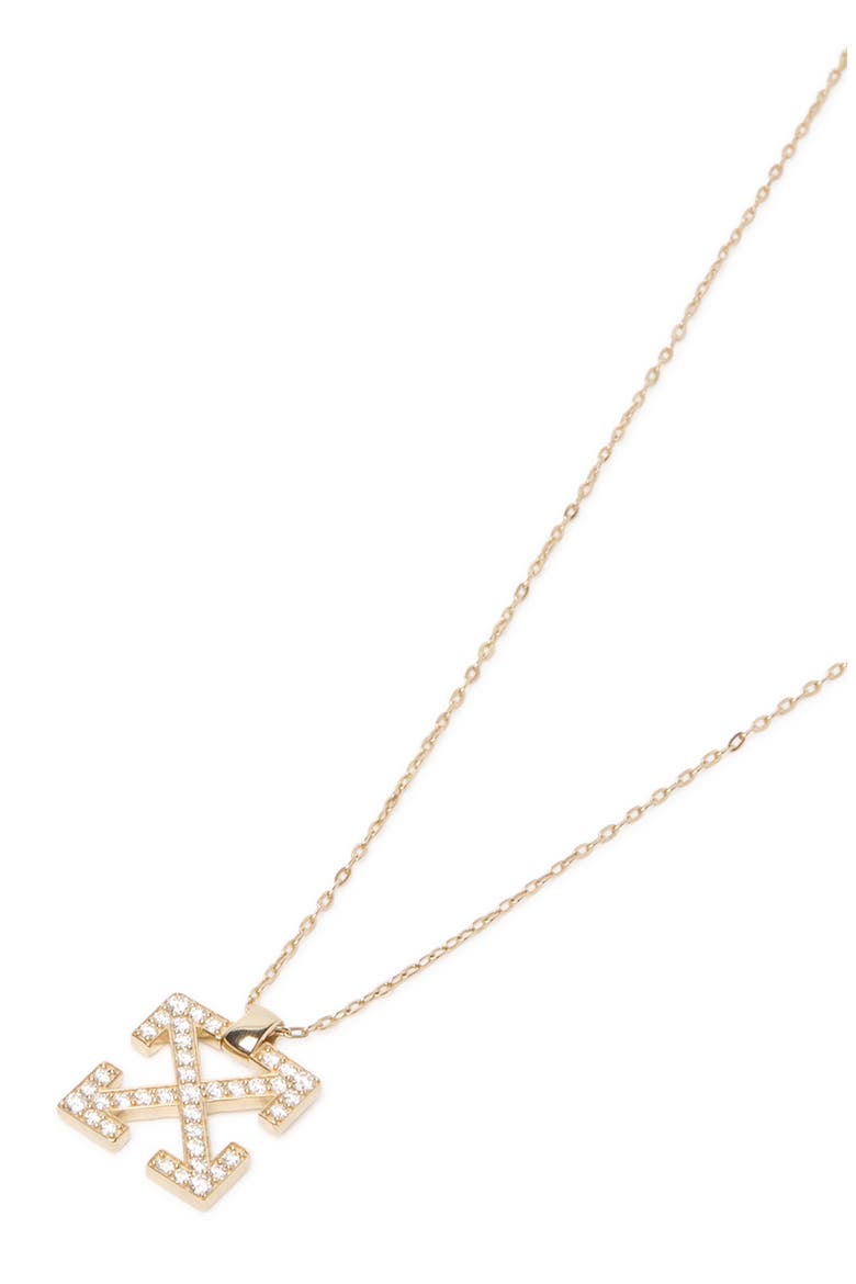 Lab Grown Diamond Pavé Arrow Pendant Necklace, Alternate, color, YELLOW GOLD