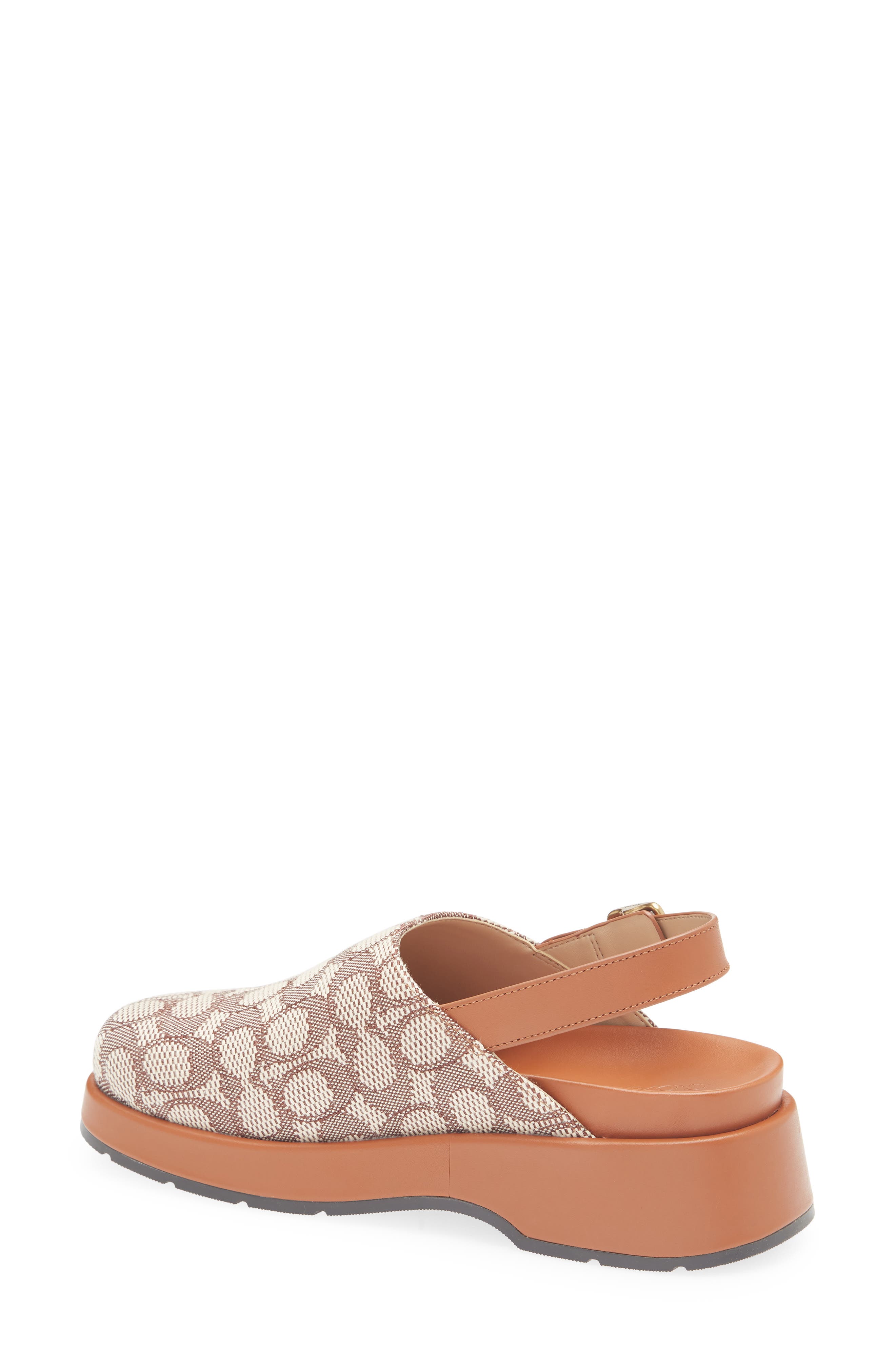 COACH Sculpted C Signature Jacquard Slingback Platform Clog, Alternate, color, Cocoa/ Burnished Amber