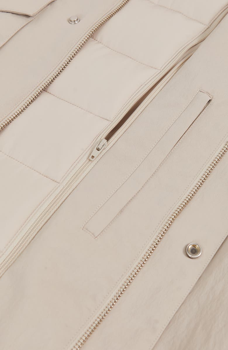 Reiss Bryson Stretch Nylon Field Jacket with Removable Quilted Bib, Alternate, color, Stone