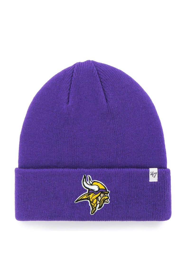Men's '47 Purple Minnesota Vikings Primary Basic Cuffed Knit Hat, Main, color, Purple