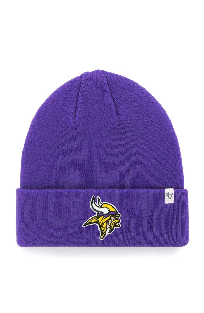 '47 Men's '47 Purple Minnesota Vikings Primary Basic Cuffed Knit Hat, Main, color, 