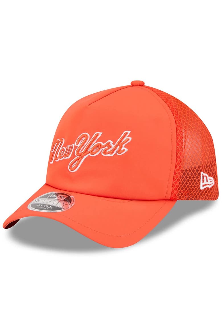 Men's New Era Orange New York Mets 2026 Batting Practice Apex 9FORTY Adjustable Trucker Hat, Main, color, Orange