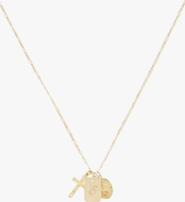 CUFFED BY NANO Custom Initial St. Christopher Protection 14k Gold Filled Necklace