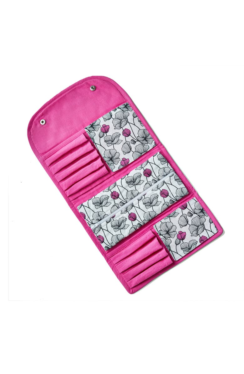 tag Oh So She Roll Up Make Up Pouch Fuchsia Fuchsia Cotton Everyday, Alternate, color, Pink