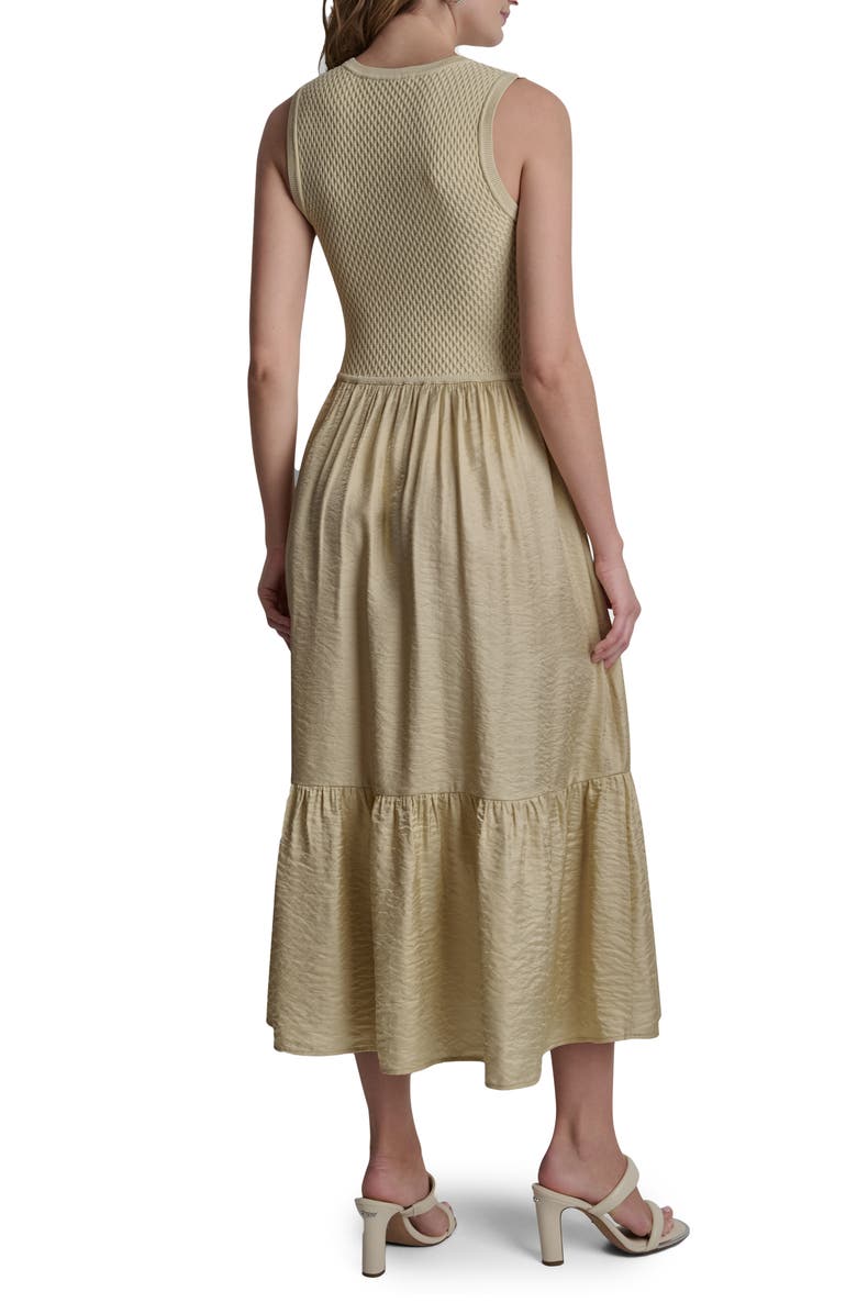 DKNY Sleeveless Diamond Knit Midi Dress, Alternate, color, Mojave Desert