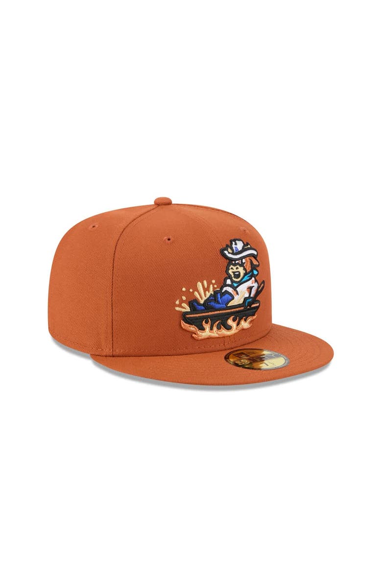 New Era Men's New Era Brown Amarillo Sod Poodles Theme Nights 59FIFTY Fitted Hat, Alternate, color, Brown