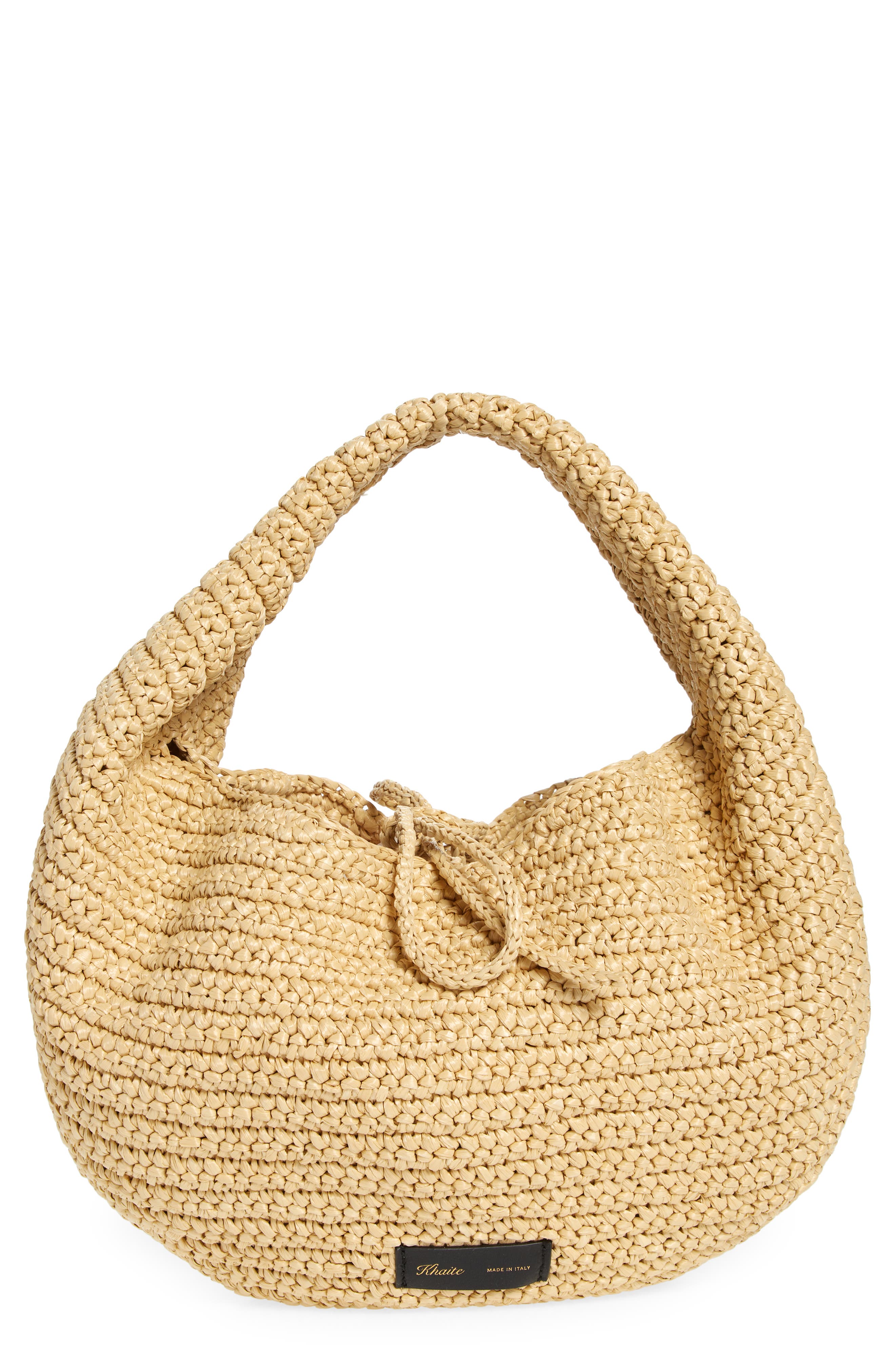 Khaite Medium Olivia Raffia Hobo Bag, Main, color, 