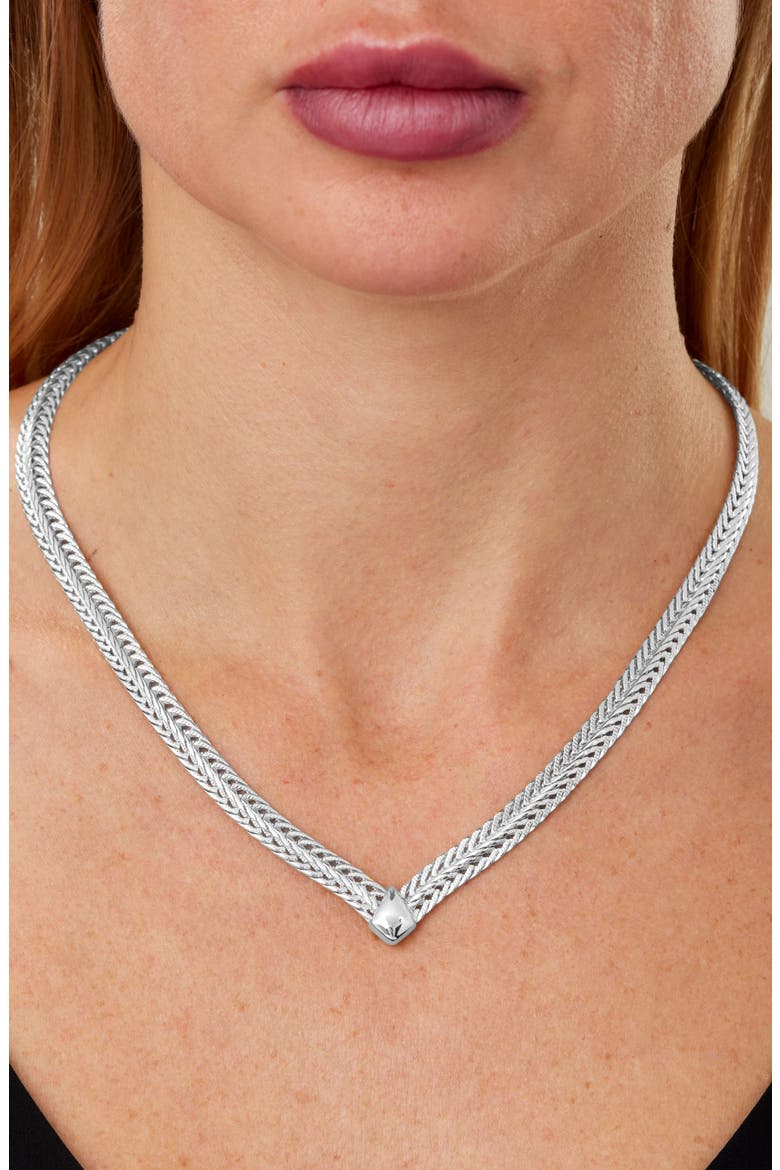 Woven Chain Necklace, Alternate, color, WHITE