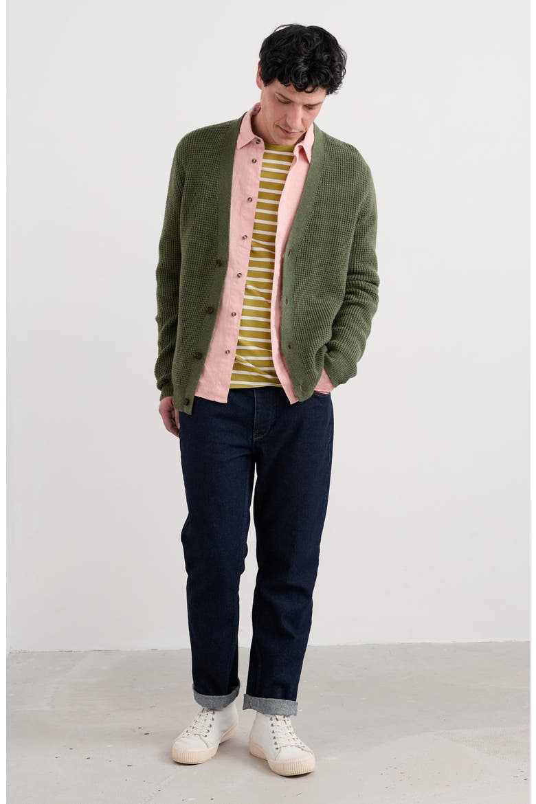 Scotts Quary Lambswool Blend Cardigan, Alternate, color, DARK TURF