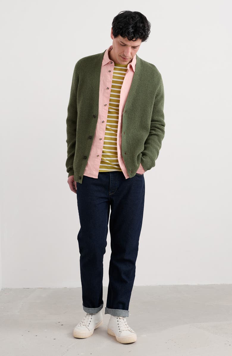 Seasalt Cornwall Scotts Quary Lambswool Blend Cardigan, Alternate, color, Dark Turf