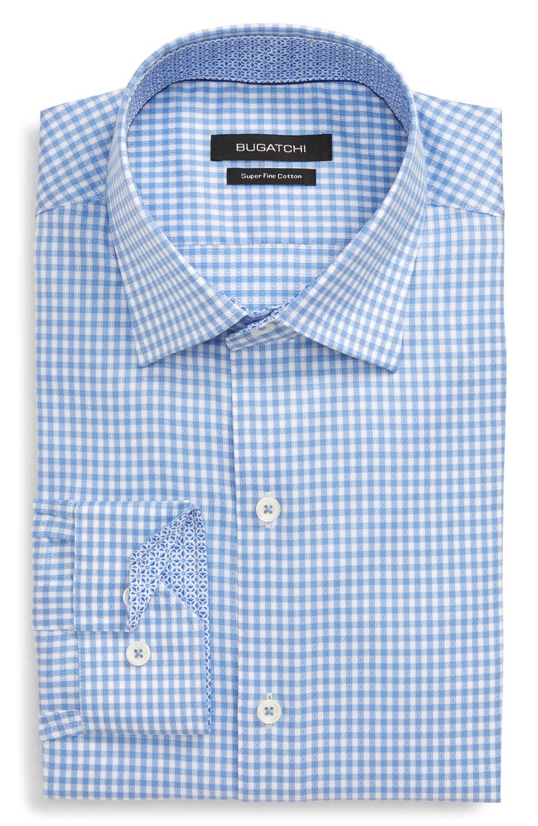 Bugatchi Trim Fit Check Dress Shirt, Main, color,