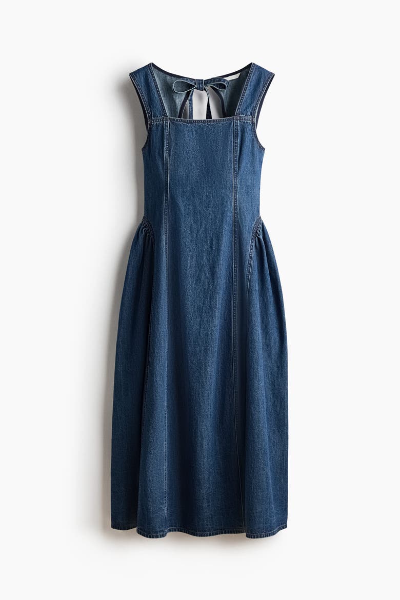 Flared-skirt Twill Dress, Alternate, color, Denim blue