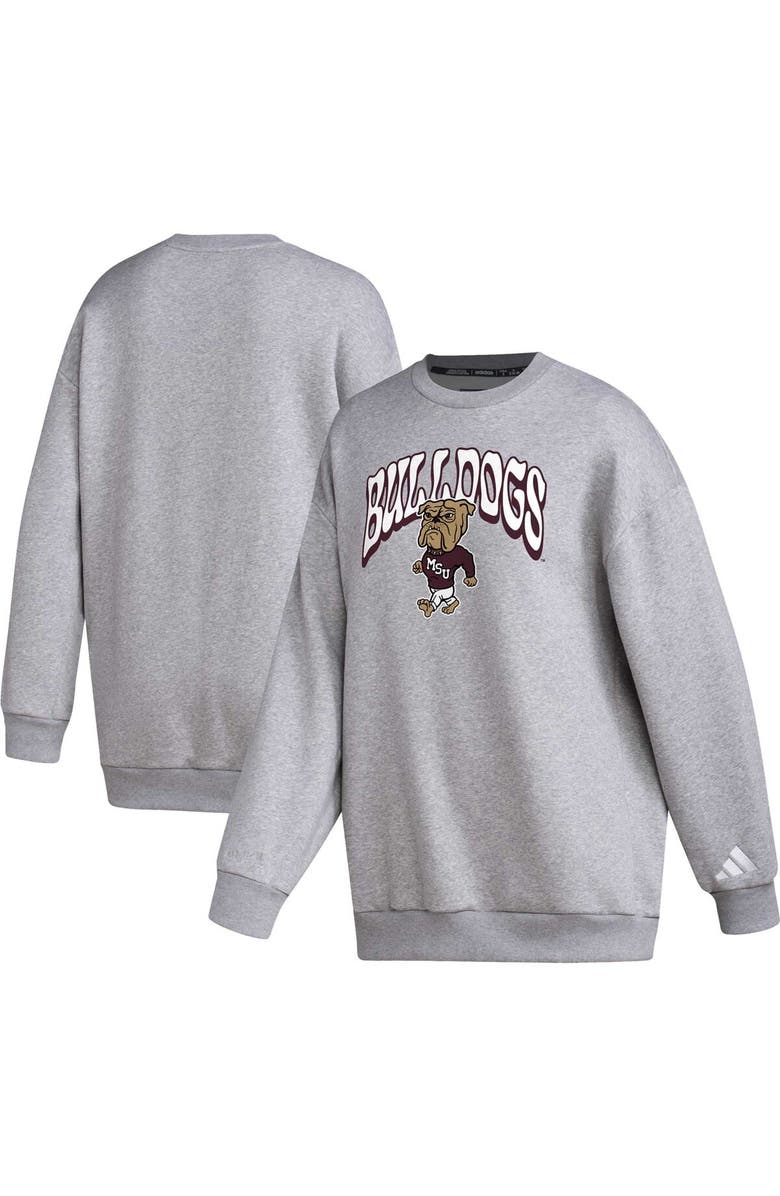 adidas Women's adidas Gray Mississippi State Bulldogs Vintage Stylin Pullover Sweatshirt, Alternate, color, Gray