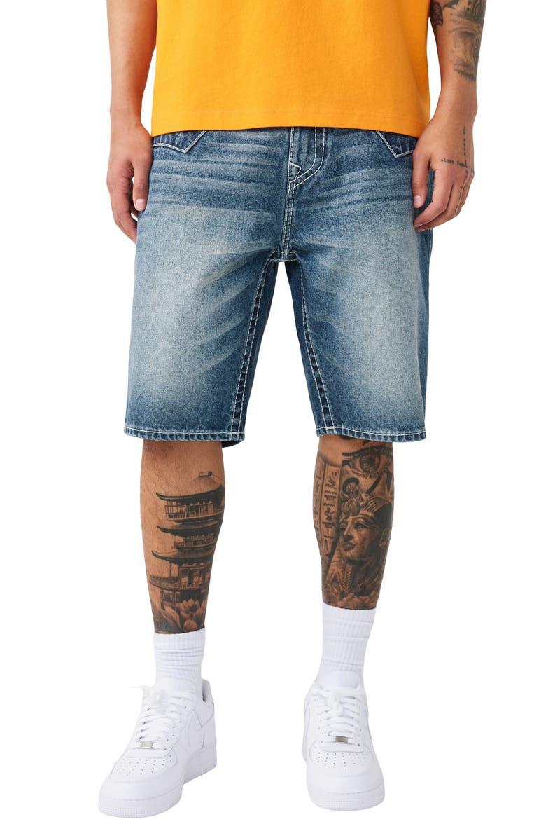 True Religion Bobby Flap Jimmy Baggy Denim Shorts, Main, color, Shattered Dark Wash