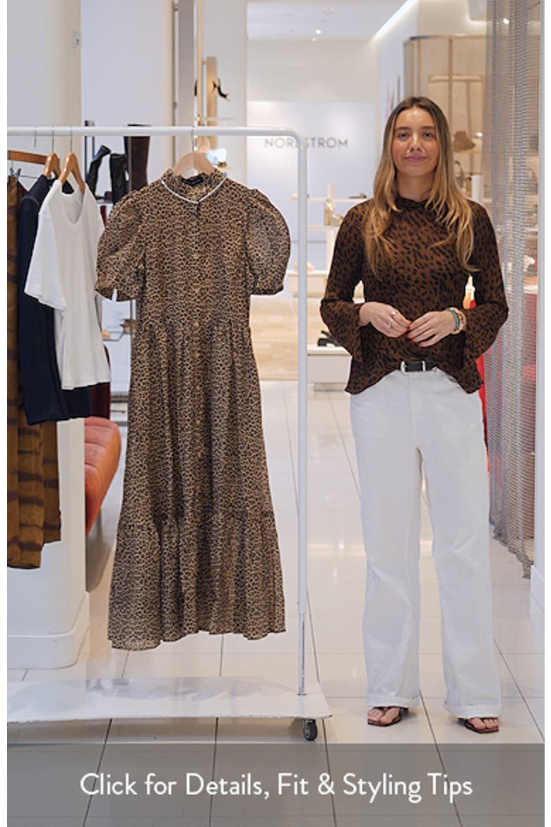Leopard Print Organza Midi Dress video