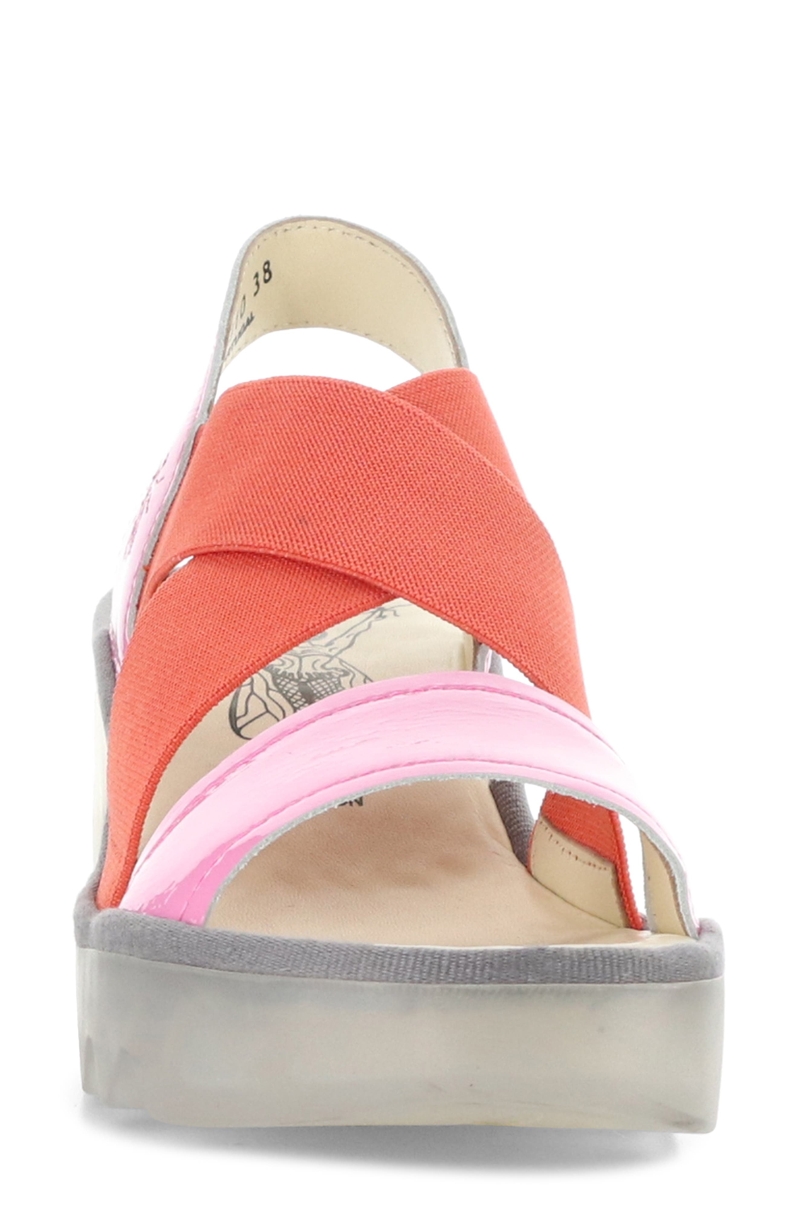 Taji Platform Slingback Sandal, Alternate, color, 010 PINK/ SCARLET