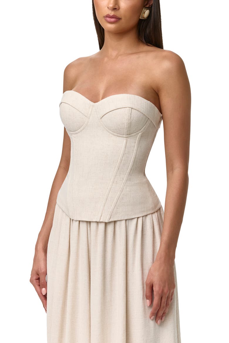 Strapless Suiting Bustier Top, Alternate, color, CREAM
