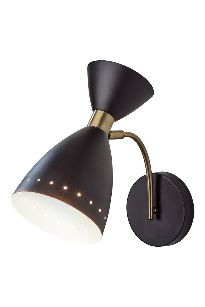 Oscar Wall Light, Main, color, BLACK W. ANTIQUE BRASS ACCENTS