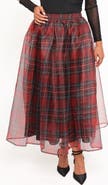 Petal & Pup Bonita Plaid A-Line Midi Skirt
