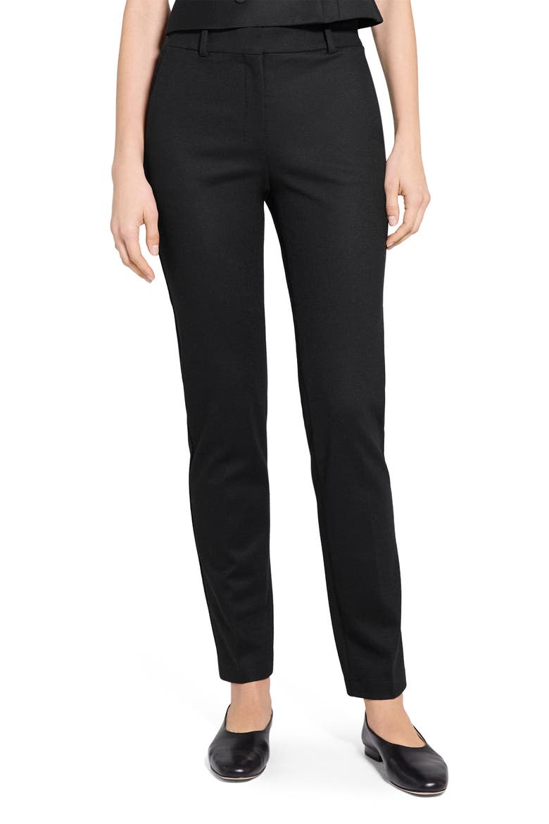 Slim Fit Wool Blend Pants, Main, color, BLACK