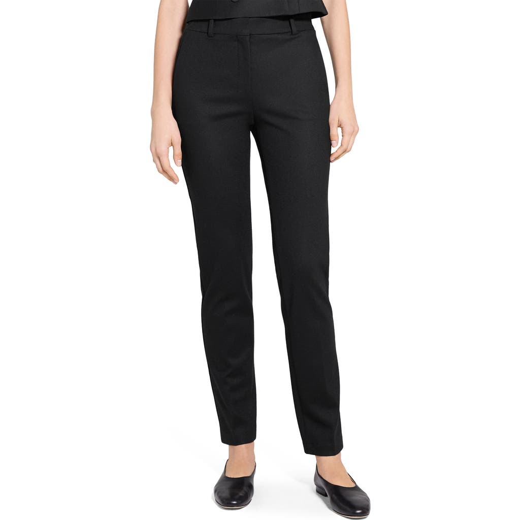 Theory Slim Fit Wool Blend Pants In Black