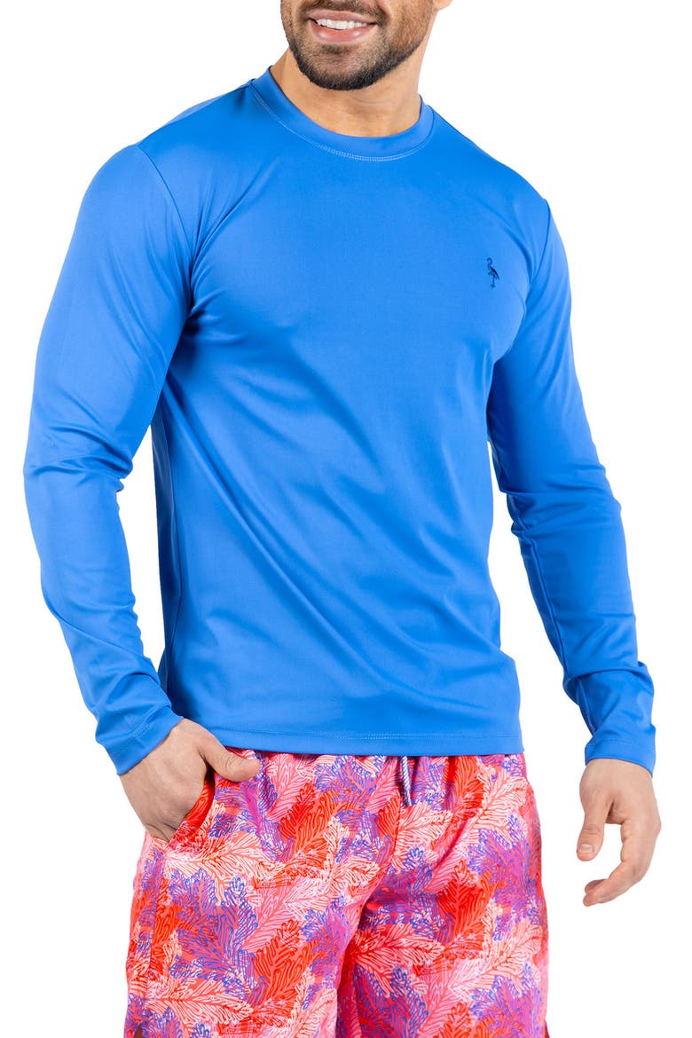 SPF 30+ Long Sleeve Rashguard, Alternate, color, ISLAND BLUE