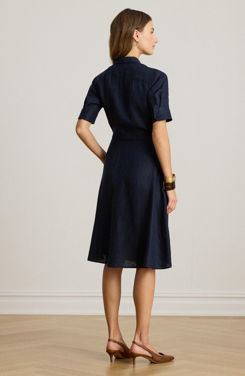 Lauren Ralph Lauren Wakana Linen Shirtdress, Alternate, color, Lauren Navy