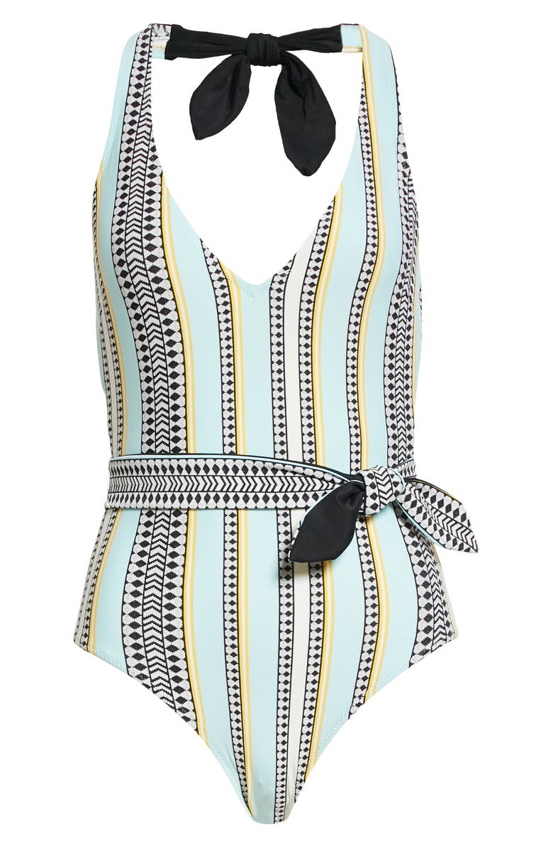 lemlem Neela Belted One-Piece Swimsuit, Alternate, color, 