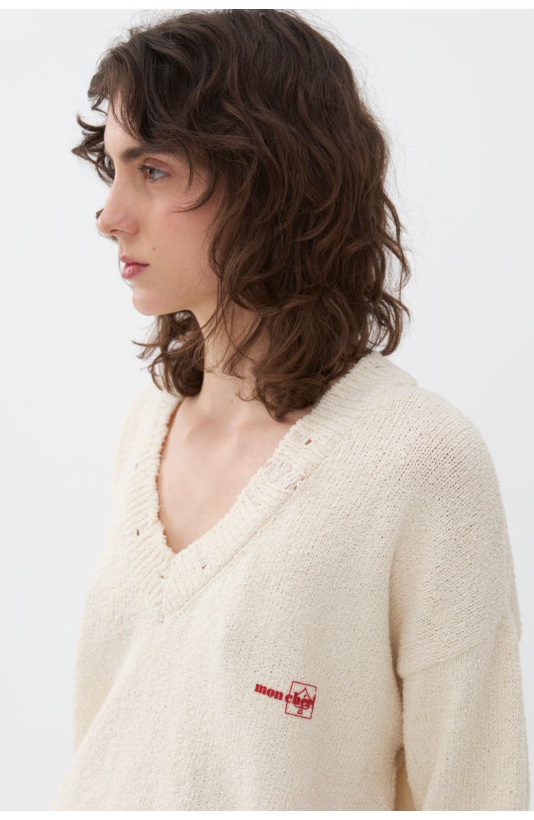 Nocturne V-Neck Knit Sweater, Alternate, color, 